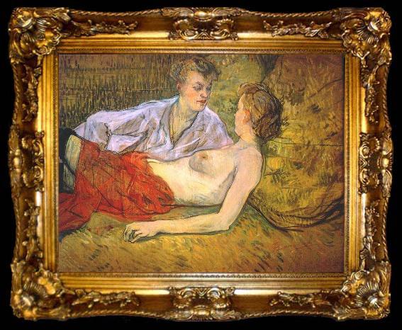 framed  Henri de toulouse-lautrec The Two Girlfriends, ta009-2